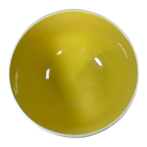 Rae Dunn Magenta Eggcellent & Eggceptional Egg Nesting Ceramic Bowls Set Yellow - Picture 13 of 16